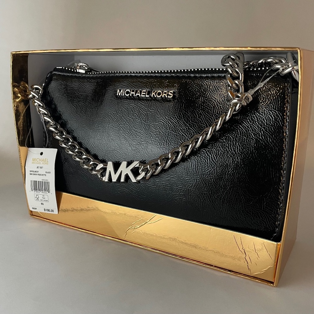 Michael Kors New with Tag (NWT) Black Jet Set Sm Chain Pouchette